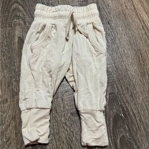 Atlas Grey NB Jogger Pants Beige Elastic Waist Pockets